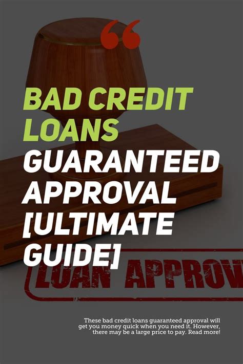 Guaranteed Bad Credit Loans No Credit Check
